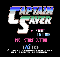 Captain Saver title screen for Famicom